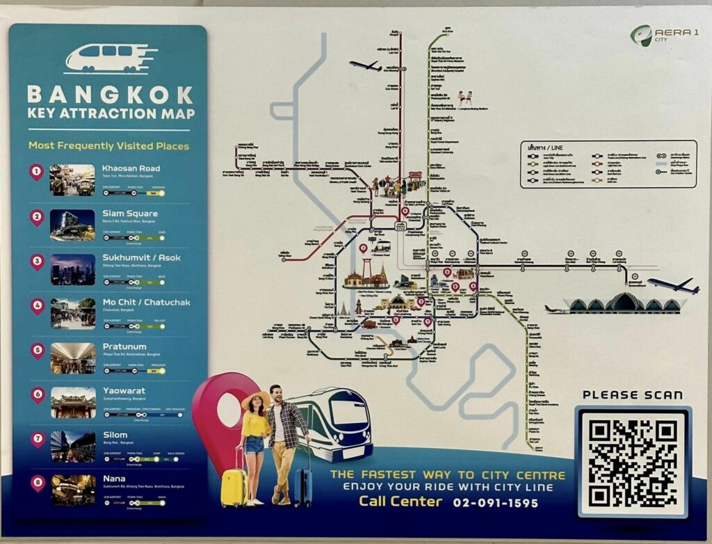แผนผังเส้นทางรถไฟฟ้าในกรุงเทพฯ